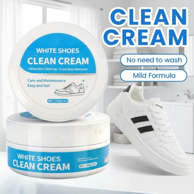 🔥Ends Tonight: Get 50% OFF Before It’s Gone!⏰White Shoe Cleaner Cream Multipurpose No-Wash Solid Comes with Sponge Removes Stains Ideal for Leather Silicone Car Interiors Mild Non-Irritating Eco-Friendly-OA